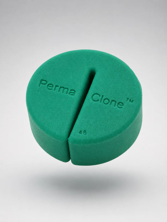 PermaClone size 48mm floating slightly tilter forward. 