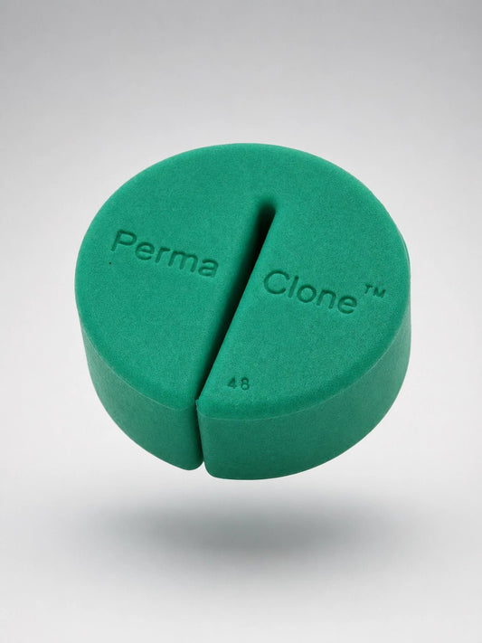 PermaClone size 48mm floating slightly tilter forward. 