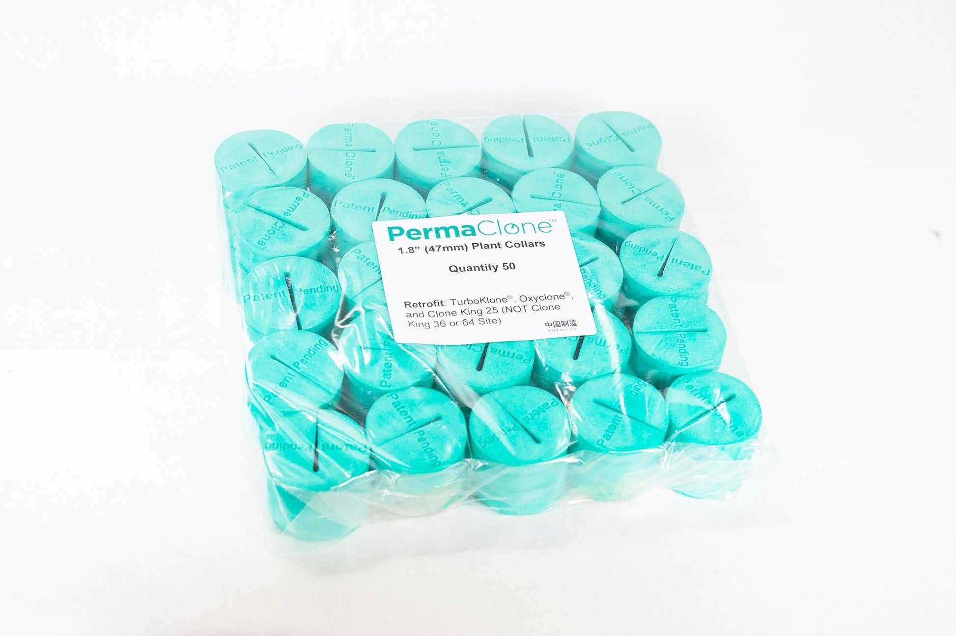 PermaClone™ 46mm/1.75" Cloning Collars - Fits TurboKlone®, Oxyclone®, Clone King®, Whole Plant Tech, and many 2" net pots used in DIY cloning systems - PermaClone